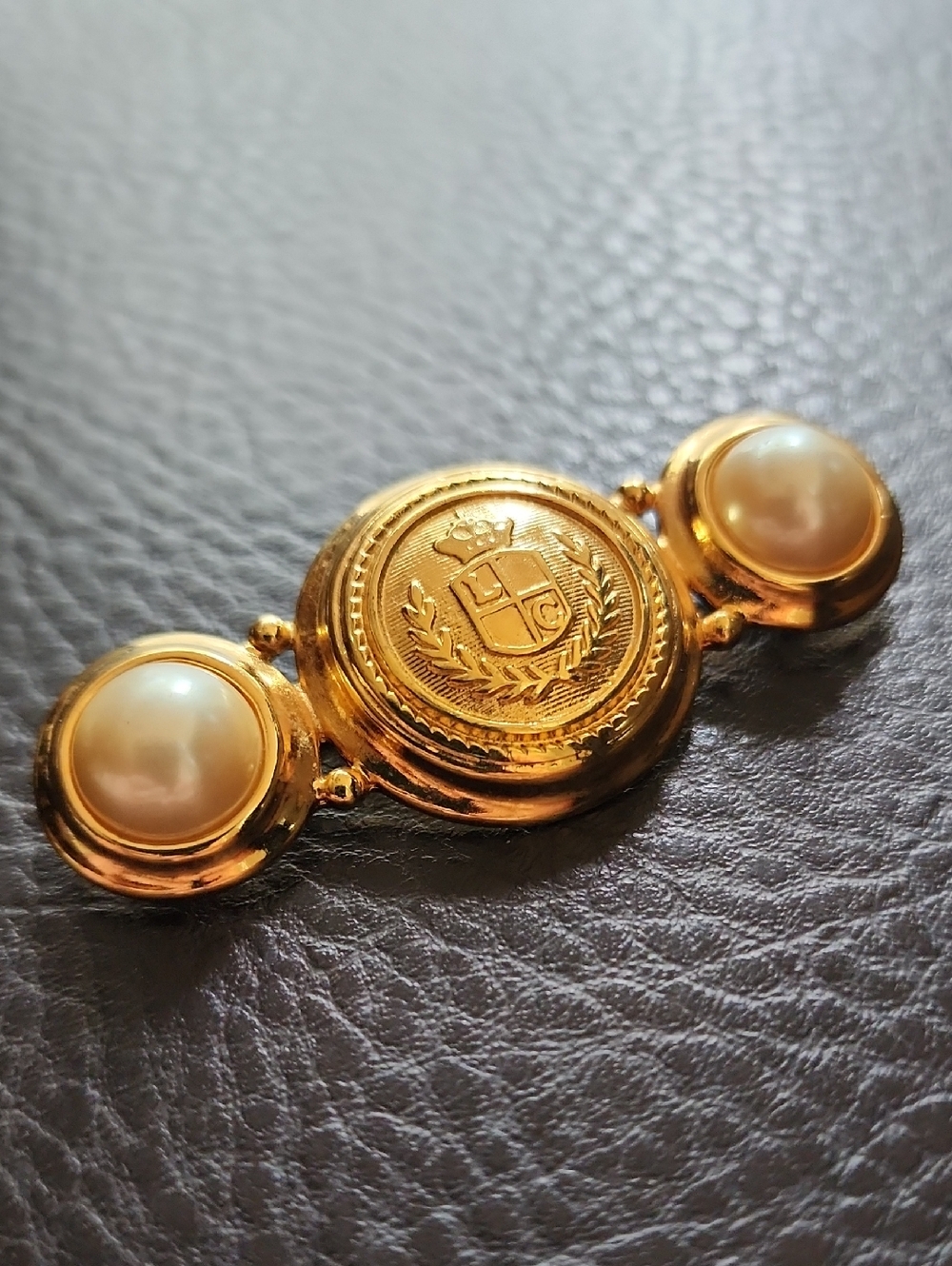 Liz Claiborne Gold-Tone Pearl Brooch